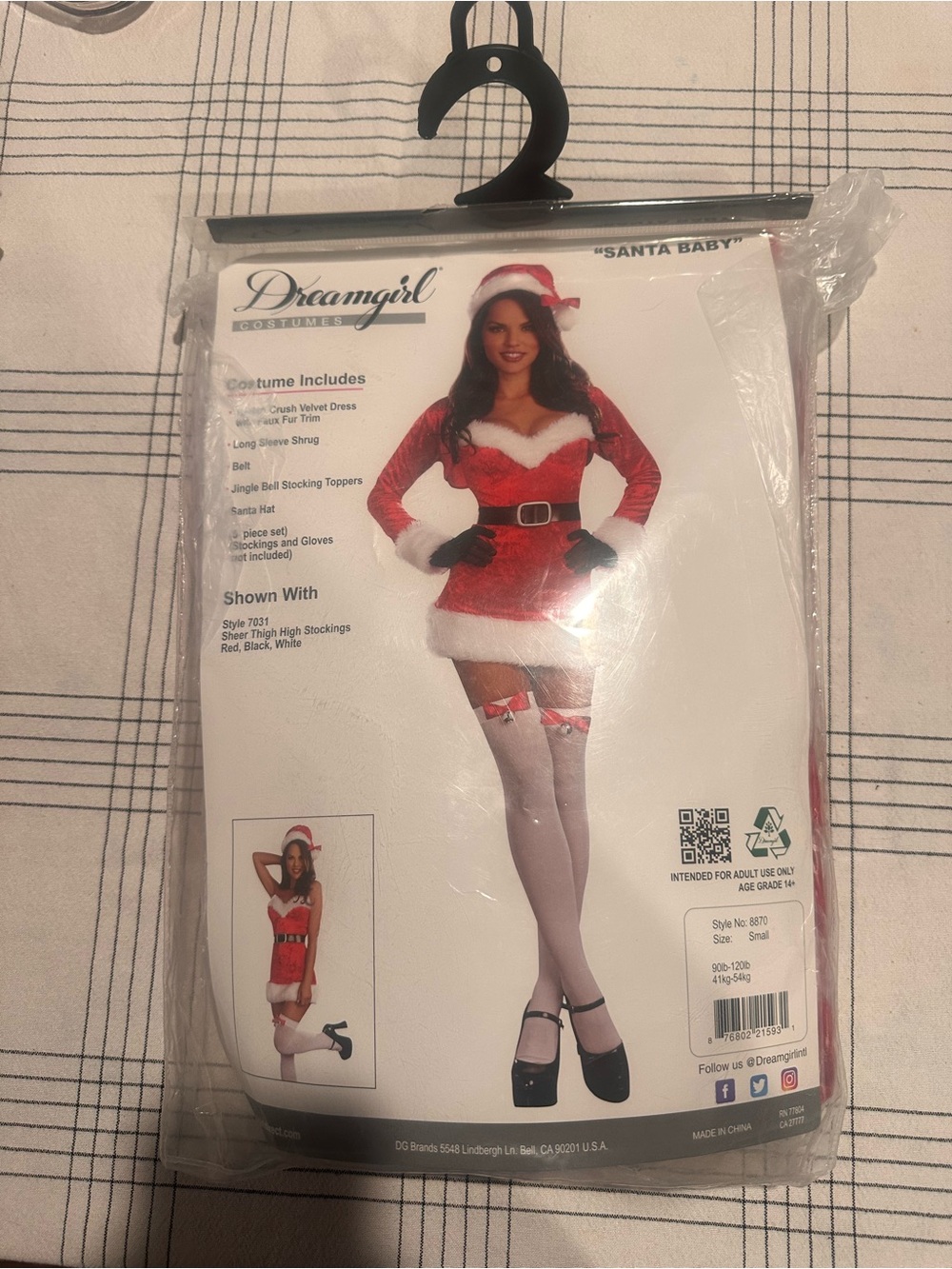 Dreamgirl Red & White Velvet Santa-Inspired Mini Dress Costume